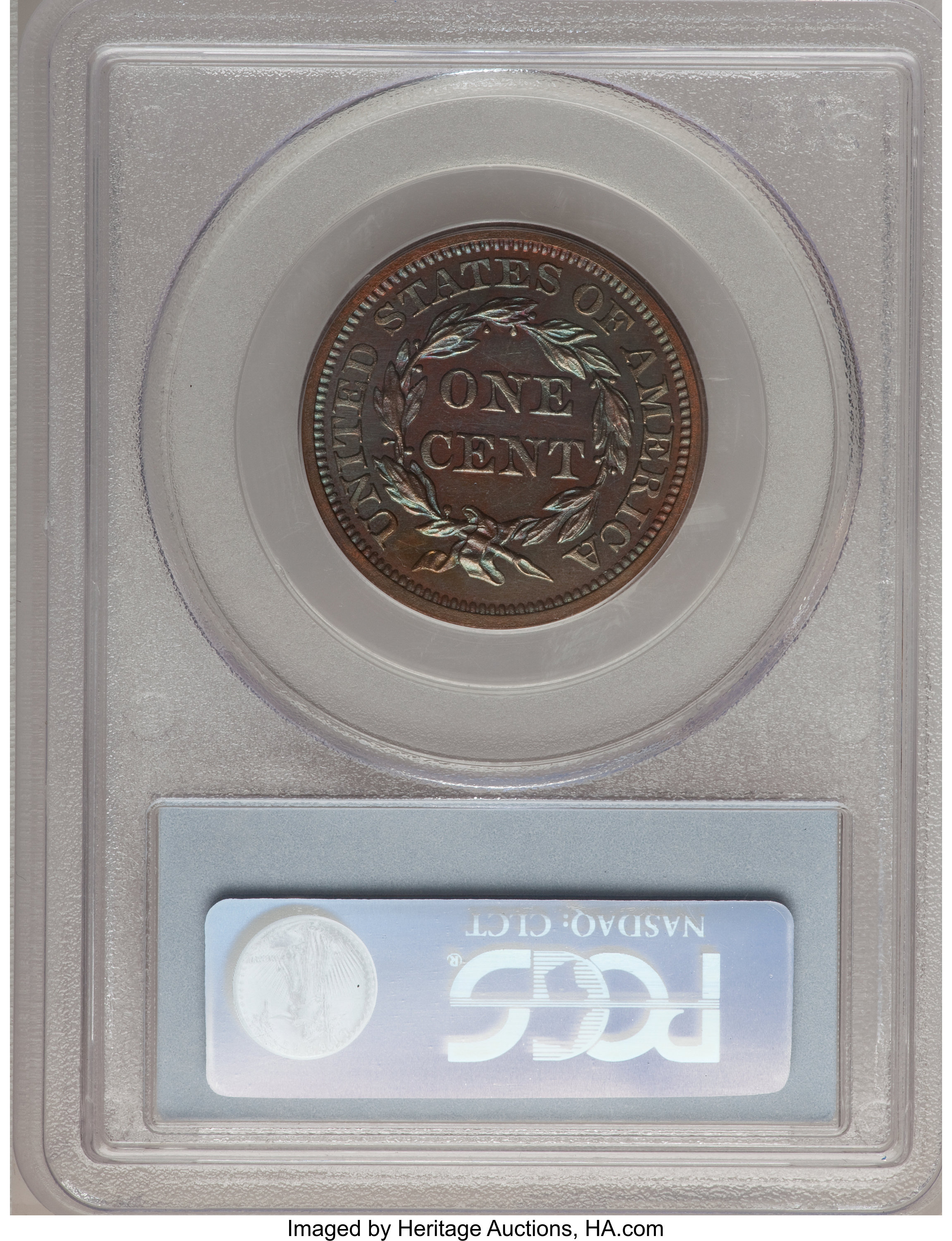 image for: 1849 1C PR63 Brown PCGS. N-18, Low R.6....