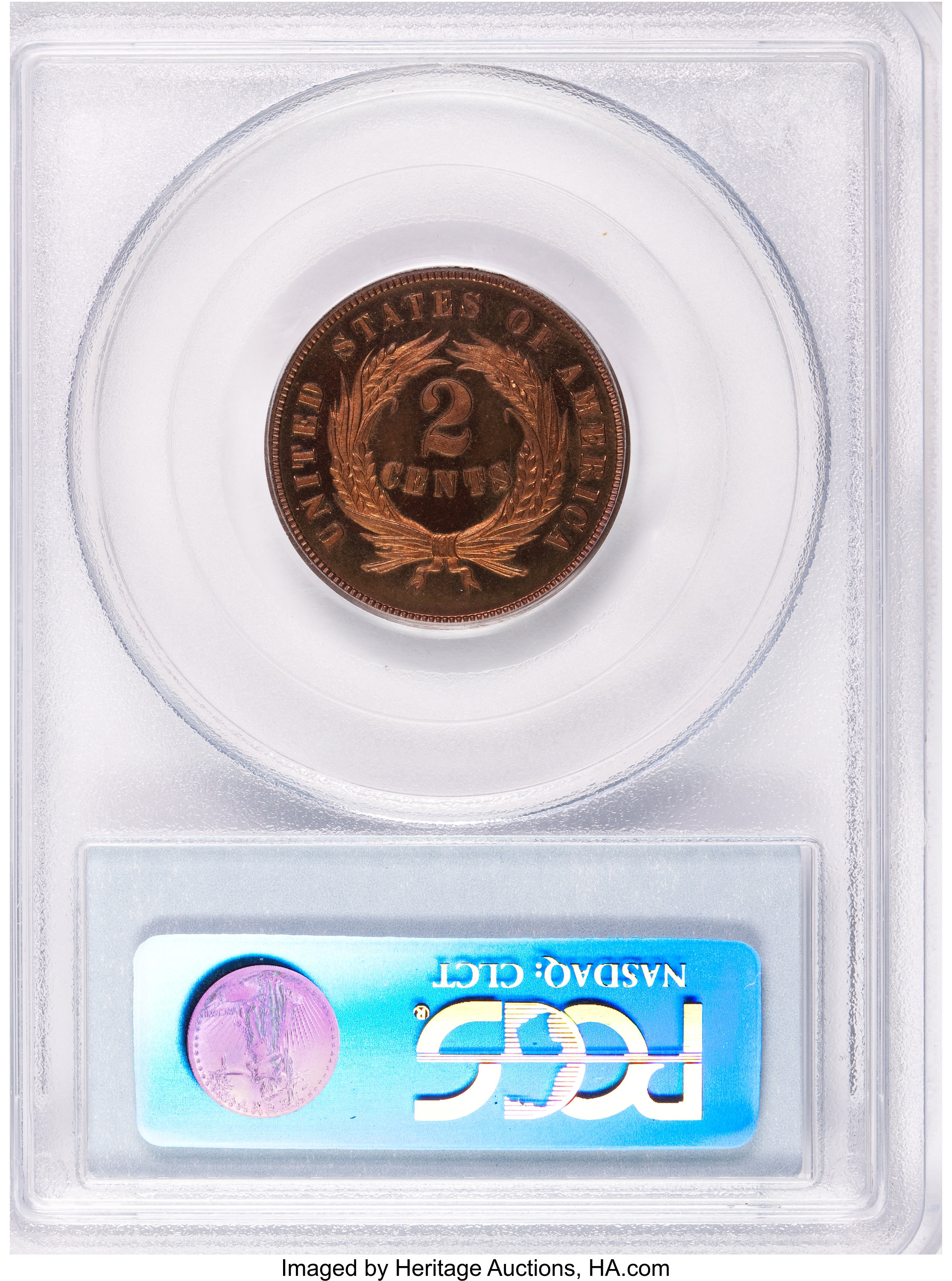image for: 1864 2C Large Motto PR65 Red PCGS....