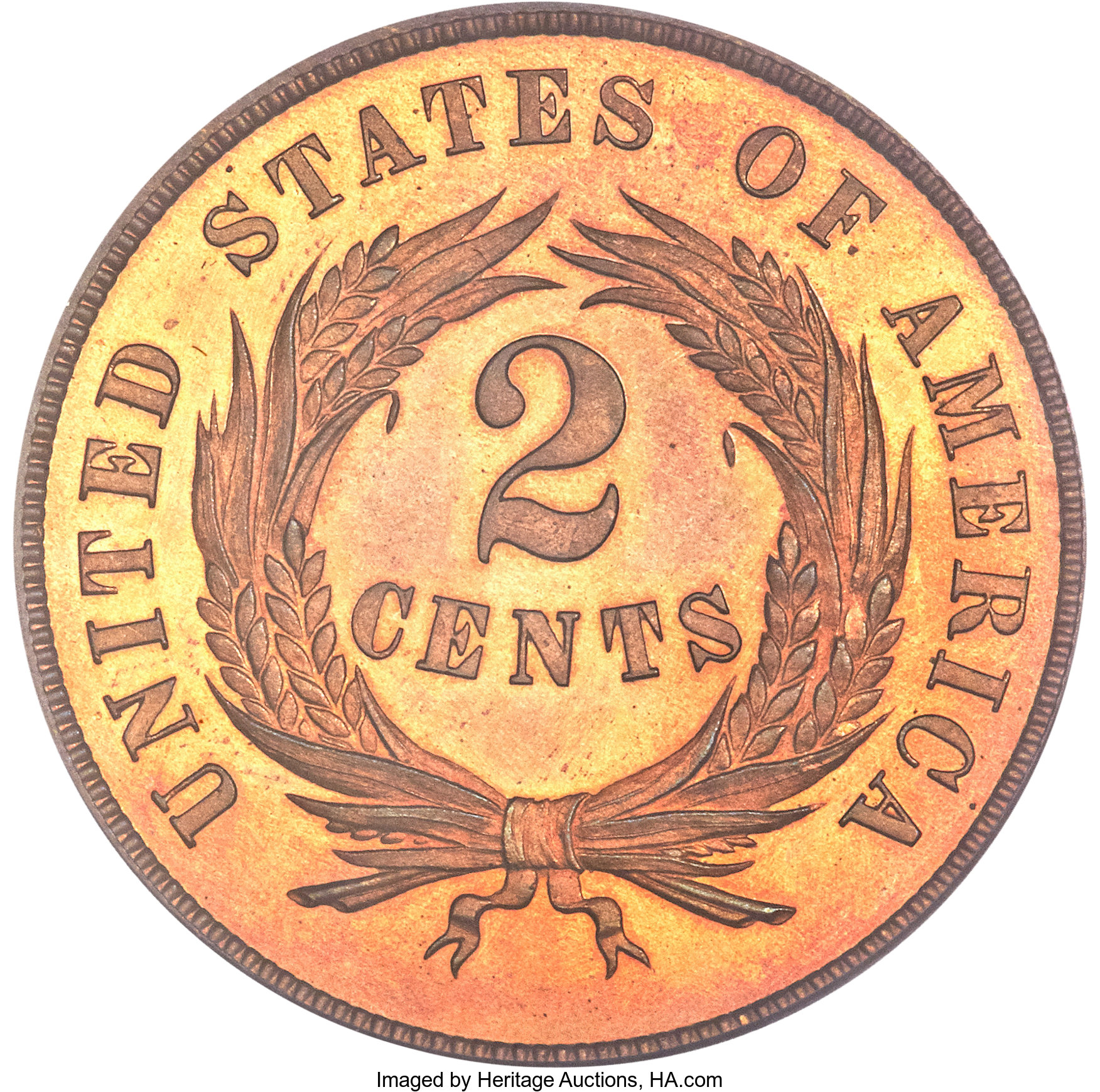 image for: 1864 2C Large Motto PR65 Red PCGS....