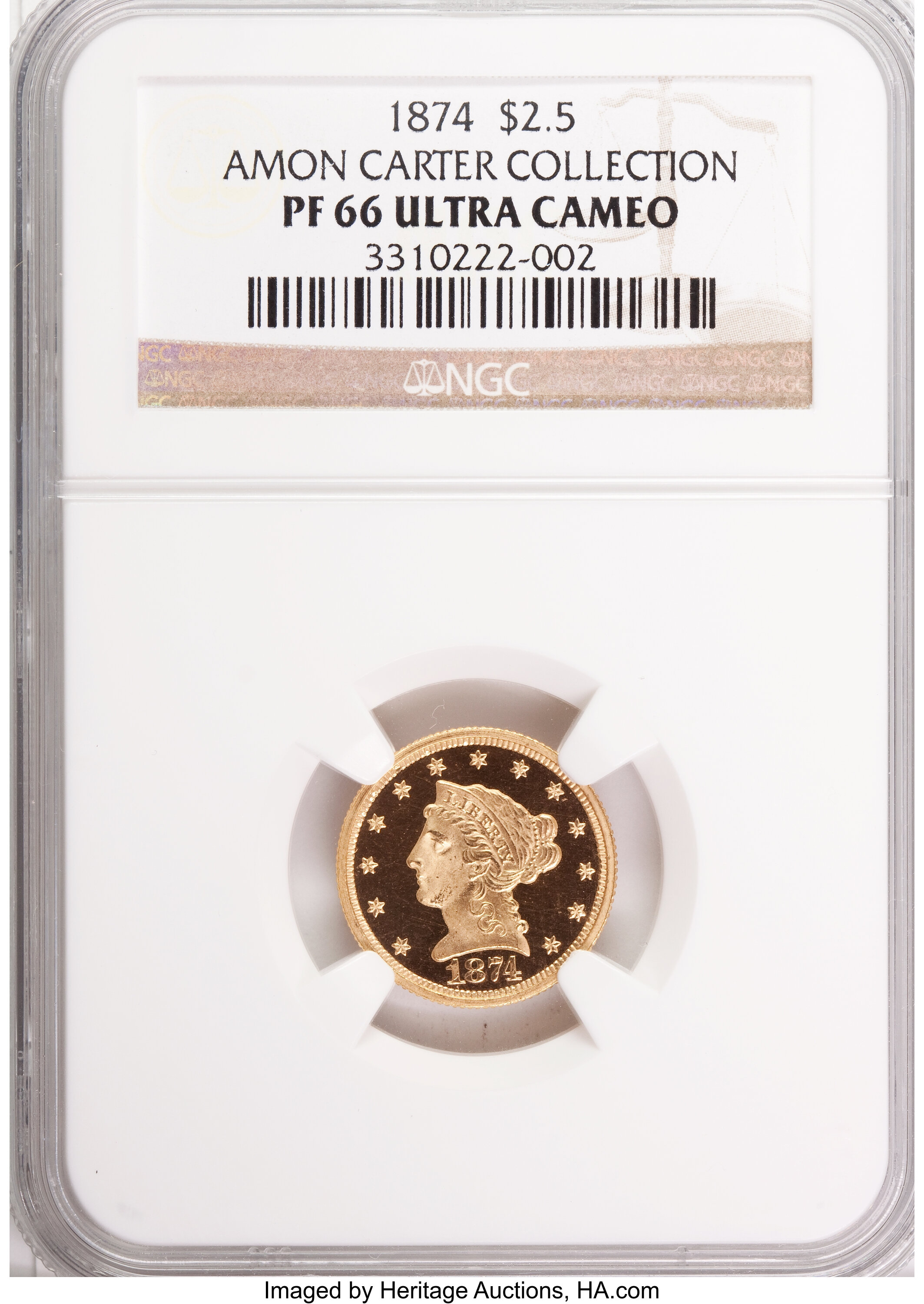image for: 1874 $2 1/2 PR66 Ultra Cameo NGC....