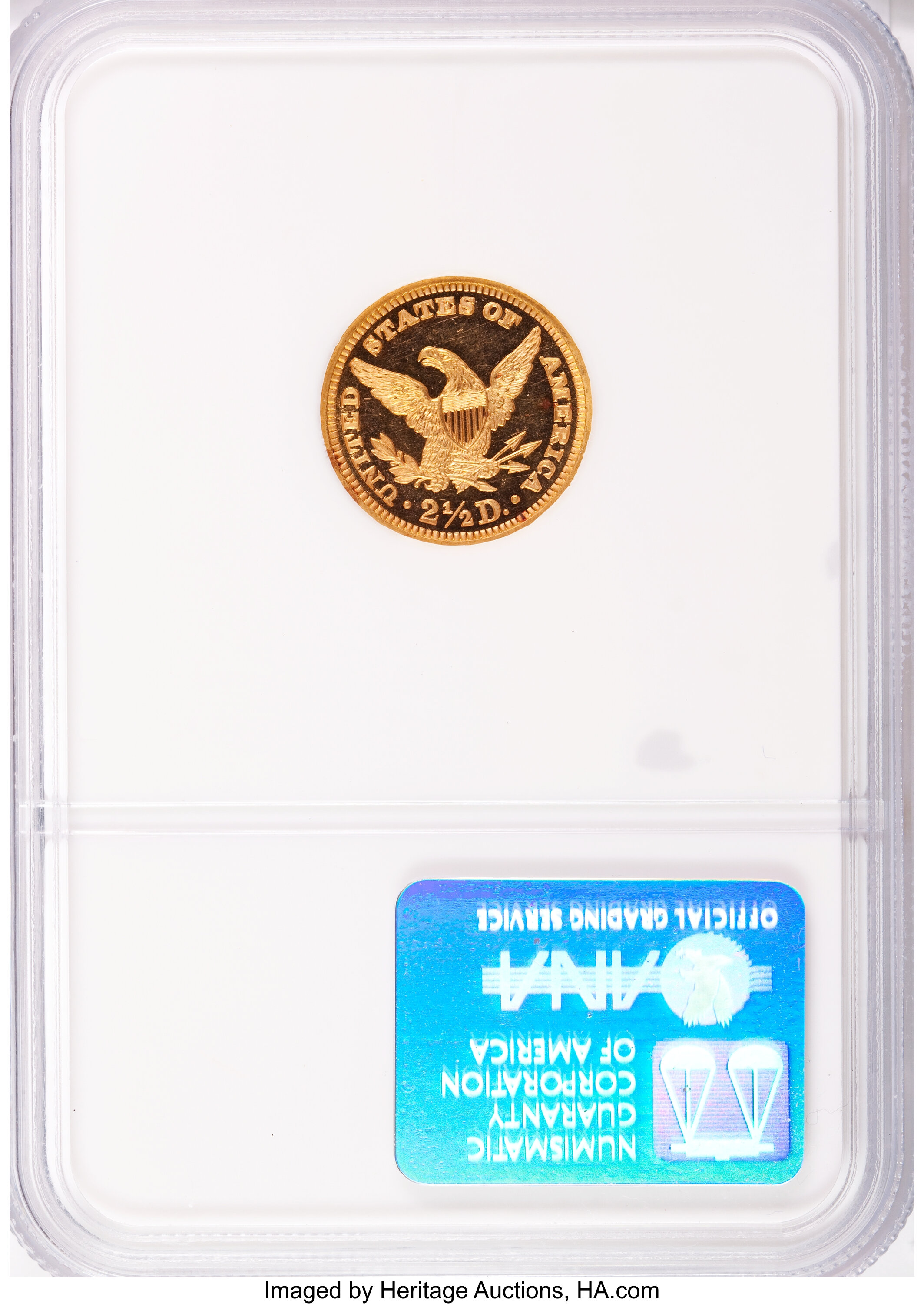 image for: 1881 $2 1/2 PR63 Cameo NGC. CAC Gold Label....