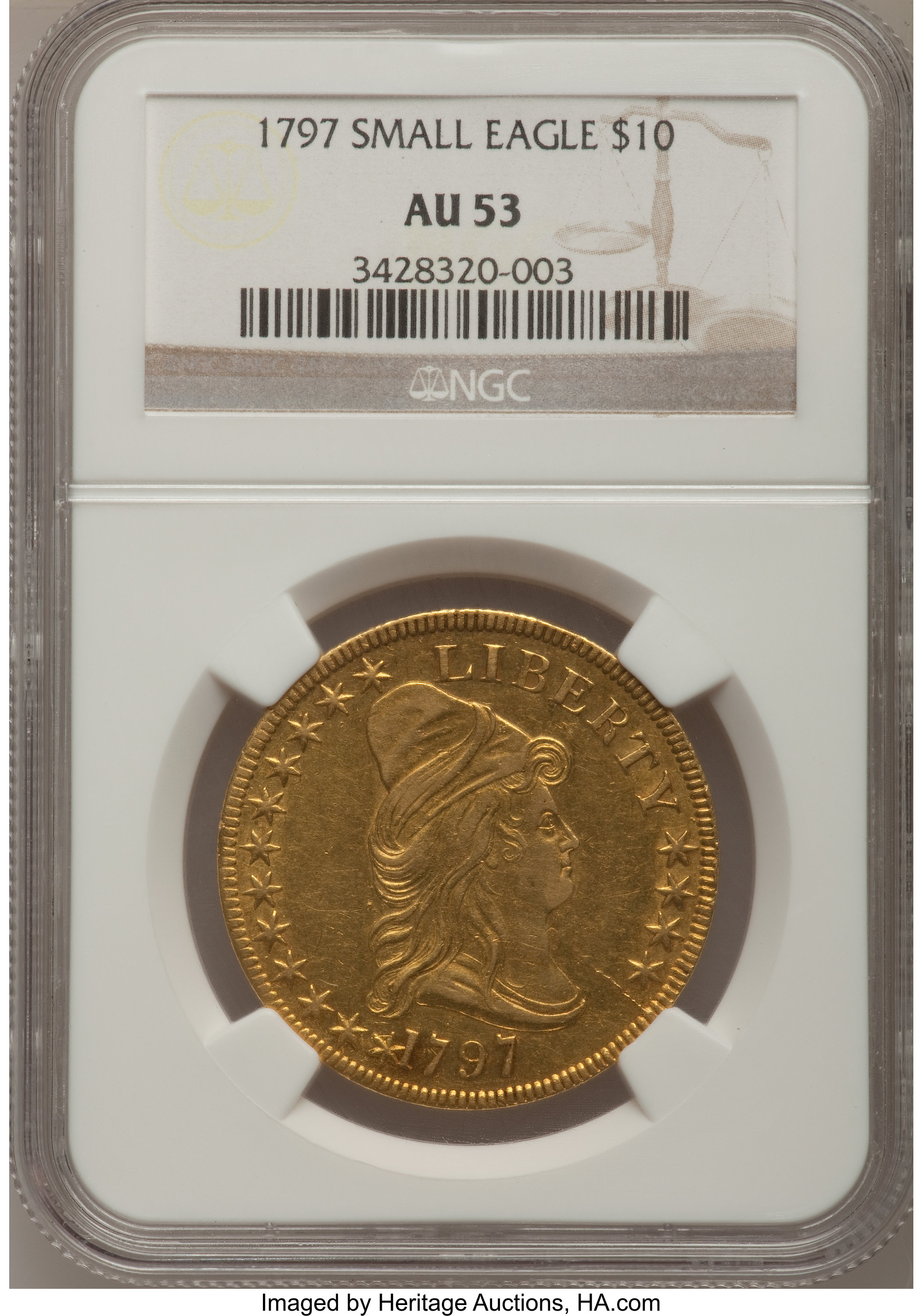 image for: 1797 $10 Small Eagle AU53 NGC. Breen-6833, BD-1, R.5....