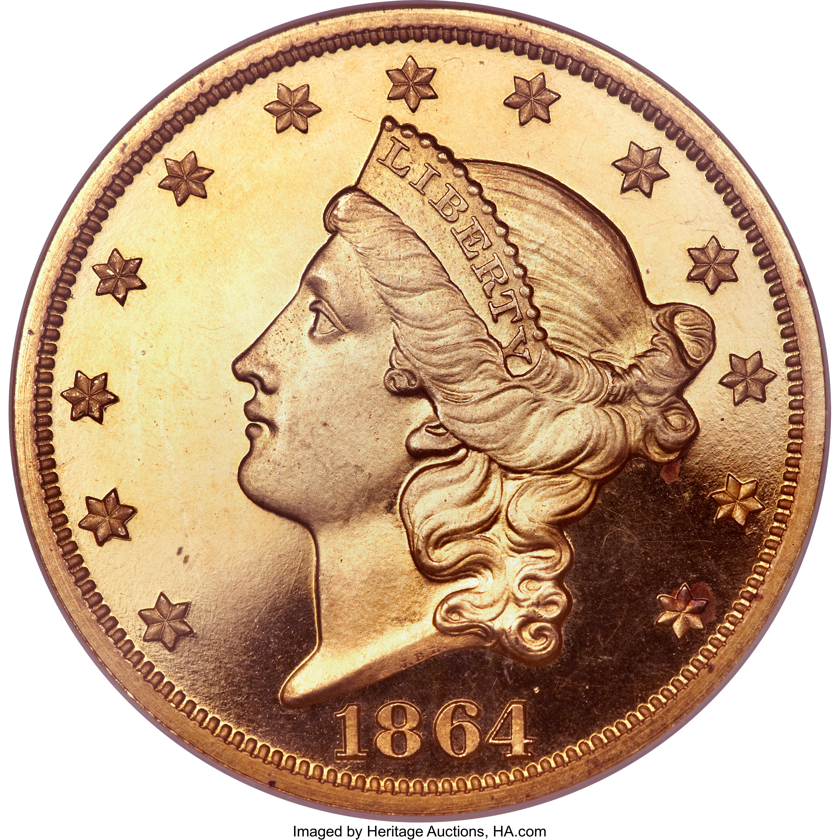 image for: 1864 $20 PR65 Ultra Cameo NGC....