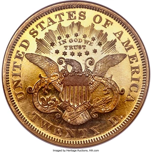 image for: 1867 $20 PR65+ Ultra Cameo NGC. CAC....