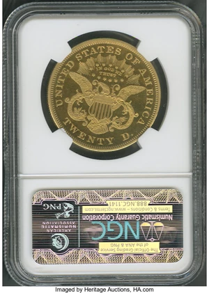 image for: 1867 $20 PR65+ Ultra Cameo NGC. CAC....