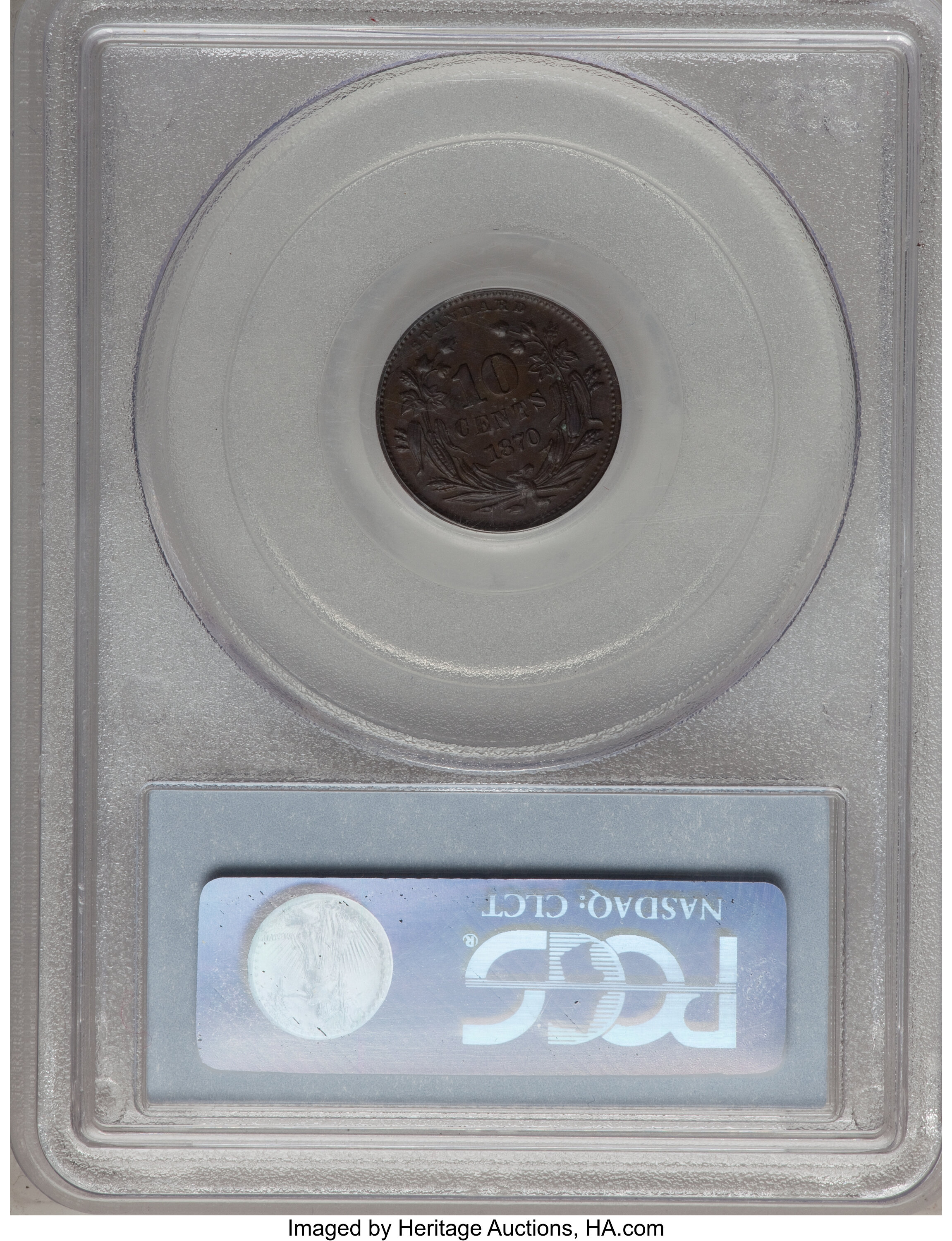 image for: 1870 10C Standard Silver Ten Cents, Judd-852, High R.7, PR64 Brown PCGS....