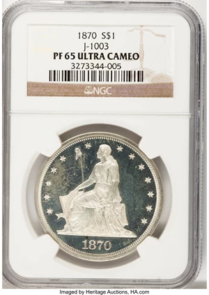 image for: 1870 $1 Dollar, Judd-1003, Pollock-1135, Low R.7, PR65 Ultra Cameo NGC....