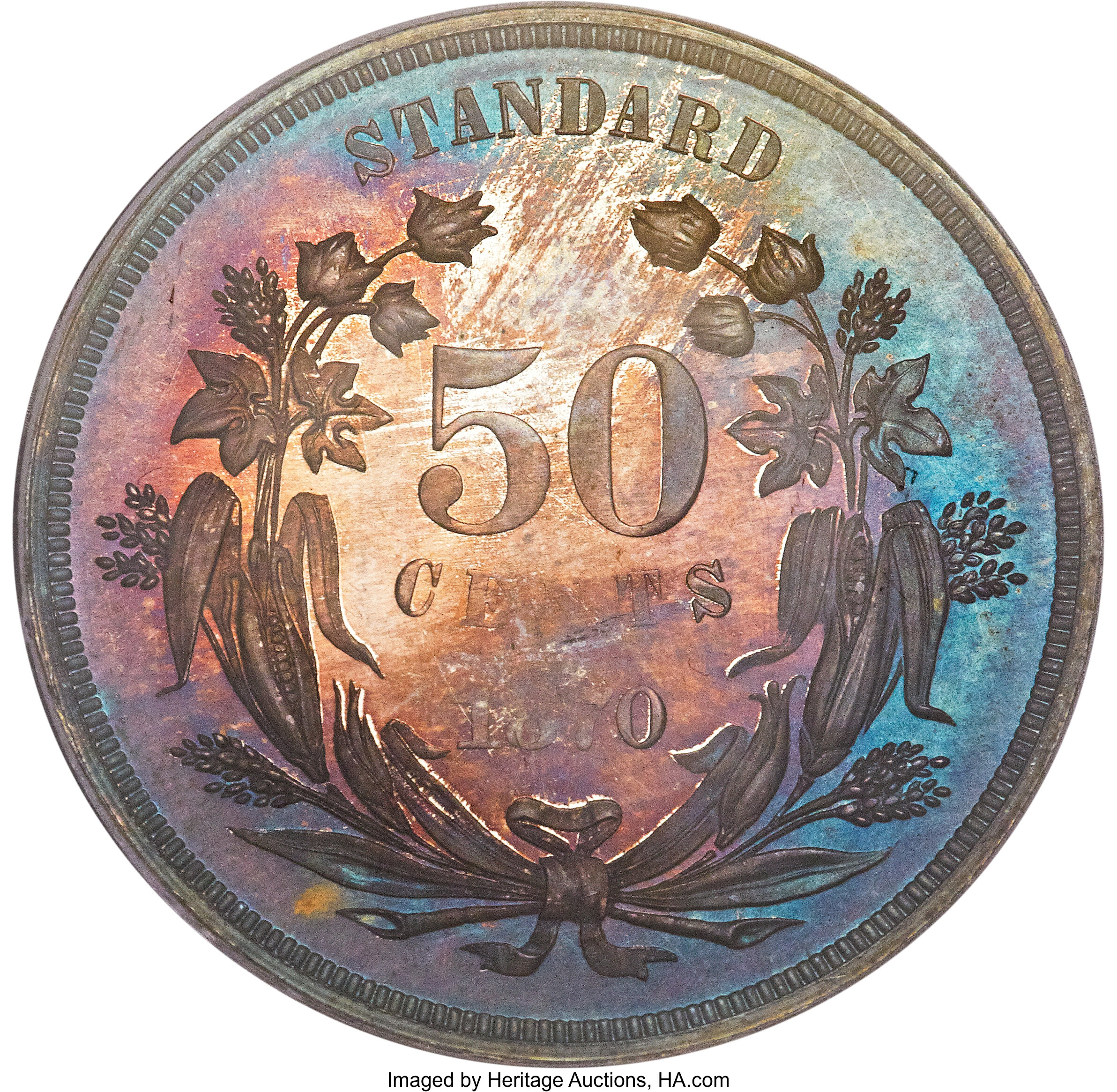 image for: 1870 50C Standard Silver Half Dollar, Judd-952, Pollock-1095, Low R.7, PR63 PCGS....