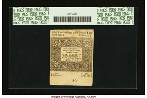 image for: Connecticut July 1, 1775 2s 6d PCGS Extremely Fine 40....