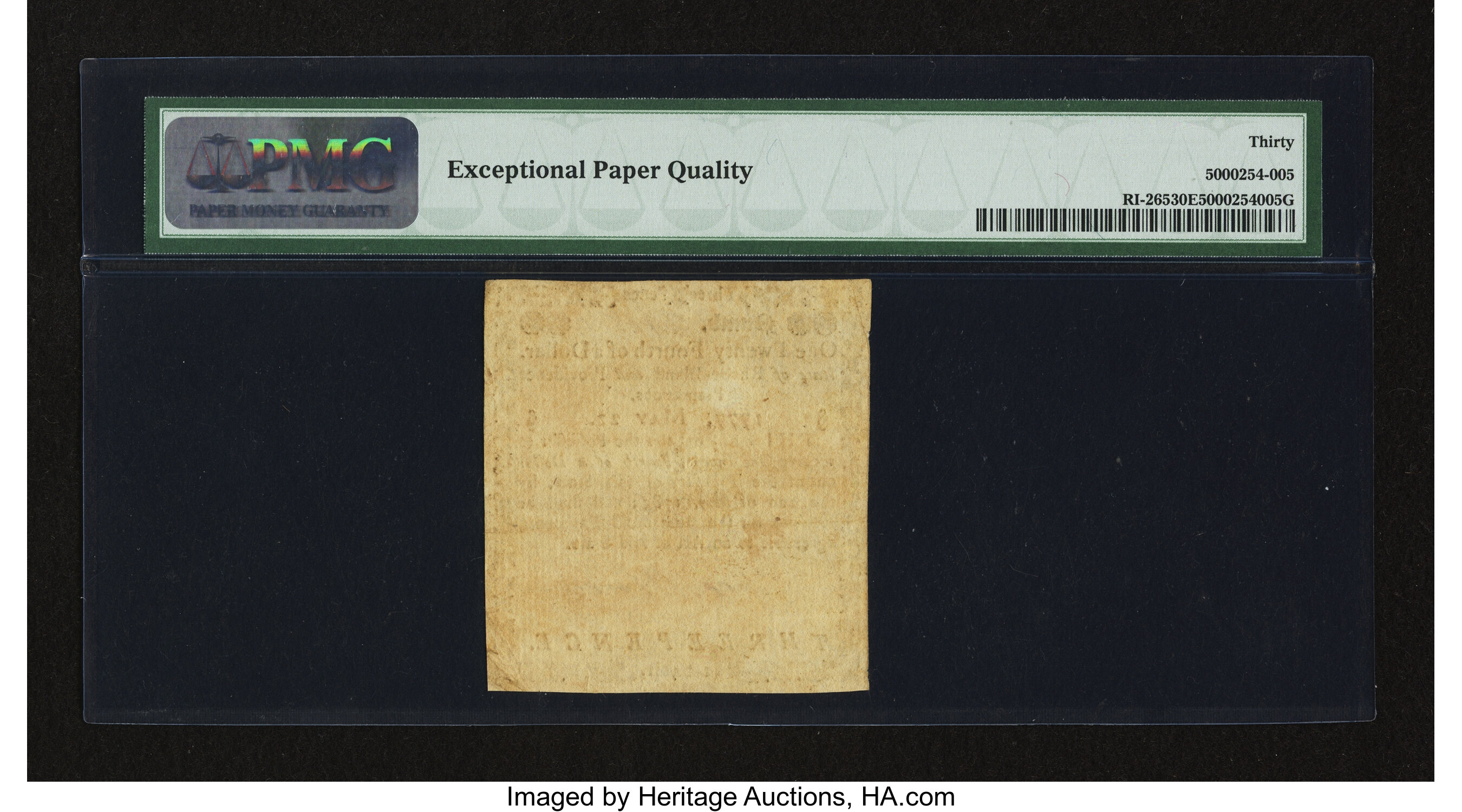 image for: Rhode Island May 22, 1777 $1/24 PMG Very Fine 30 EPQ....