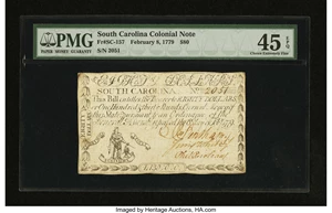 image for: South Carolina February 8, 1779 $80 PMG Choice Extremely Fine 45 EPQ....