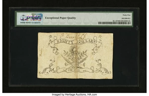 image for: South Carolina February 8, 1779 $80 PMG Choice Extremely Fine 45 EPQ....
