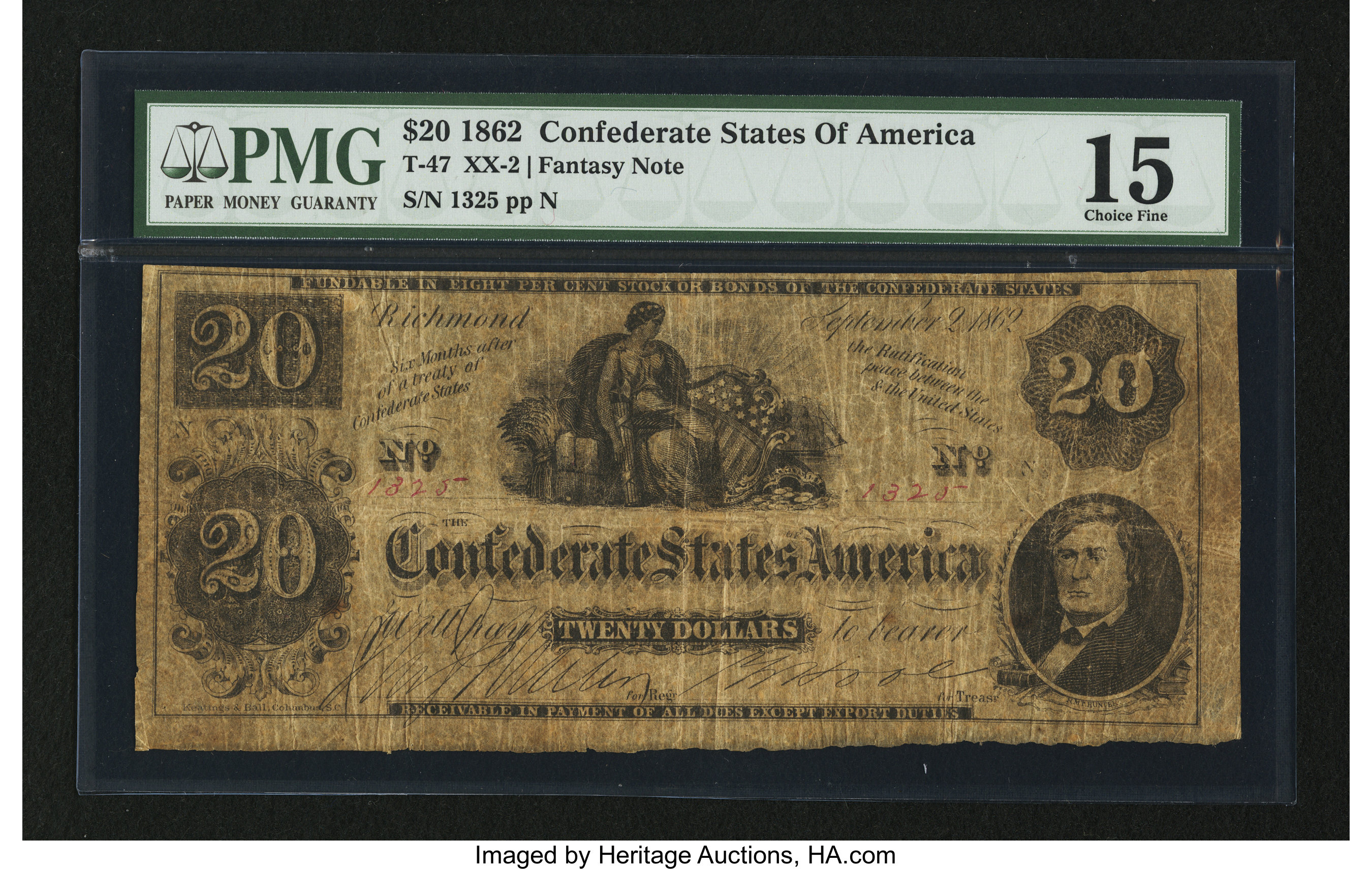 image for: T47 $20 1862 PF-1 Cr. 345....