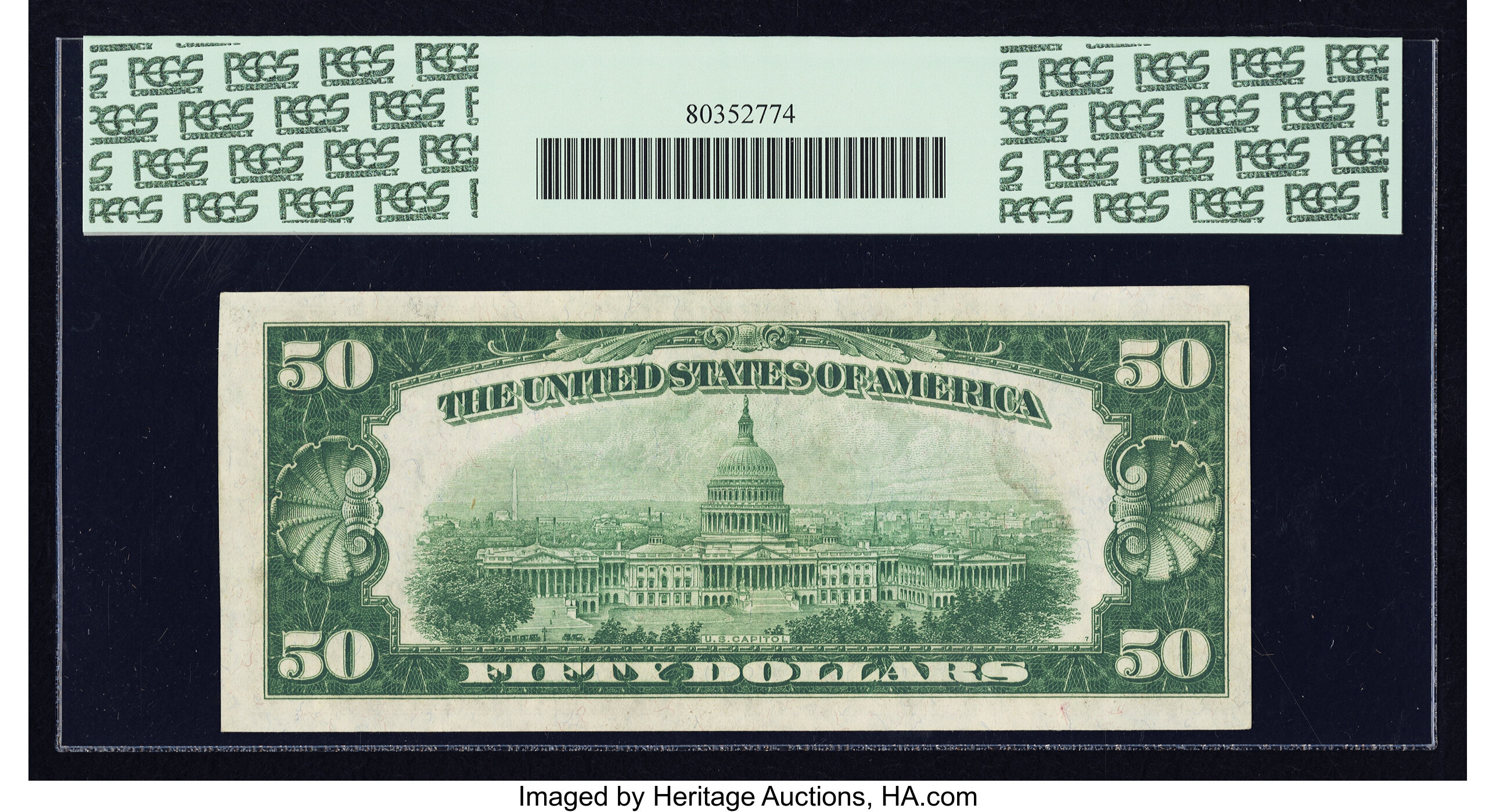 image for: Fr. 2100-F* $50 1928 Federal Reserve Note. PCGS Choice About New 58....