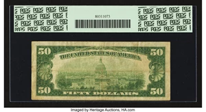 image for: Fr. 2100-J* $50 1928 Federal Reserve Note. PCGS Fine 15....