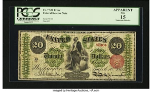 image for: Fr. 126 $20 1863 Legal Tender PCGS Apparent Fine 15....