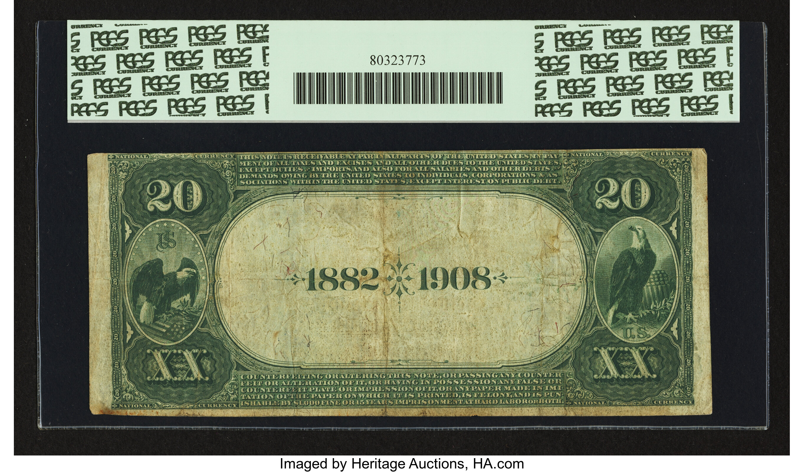 image for: Montgomery, AL - $20 1882 Date Back Fr. 549 The First NB Ch. # (S)1814...