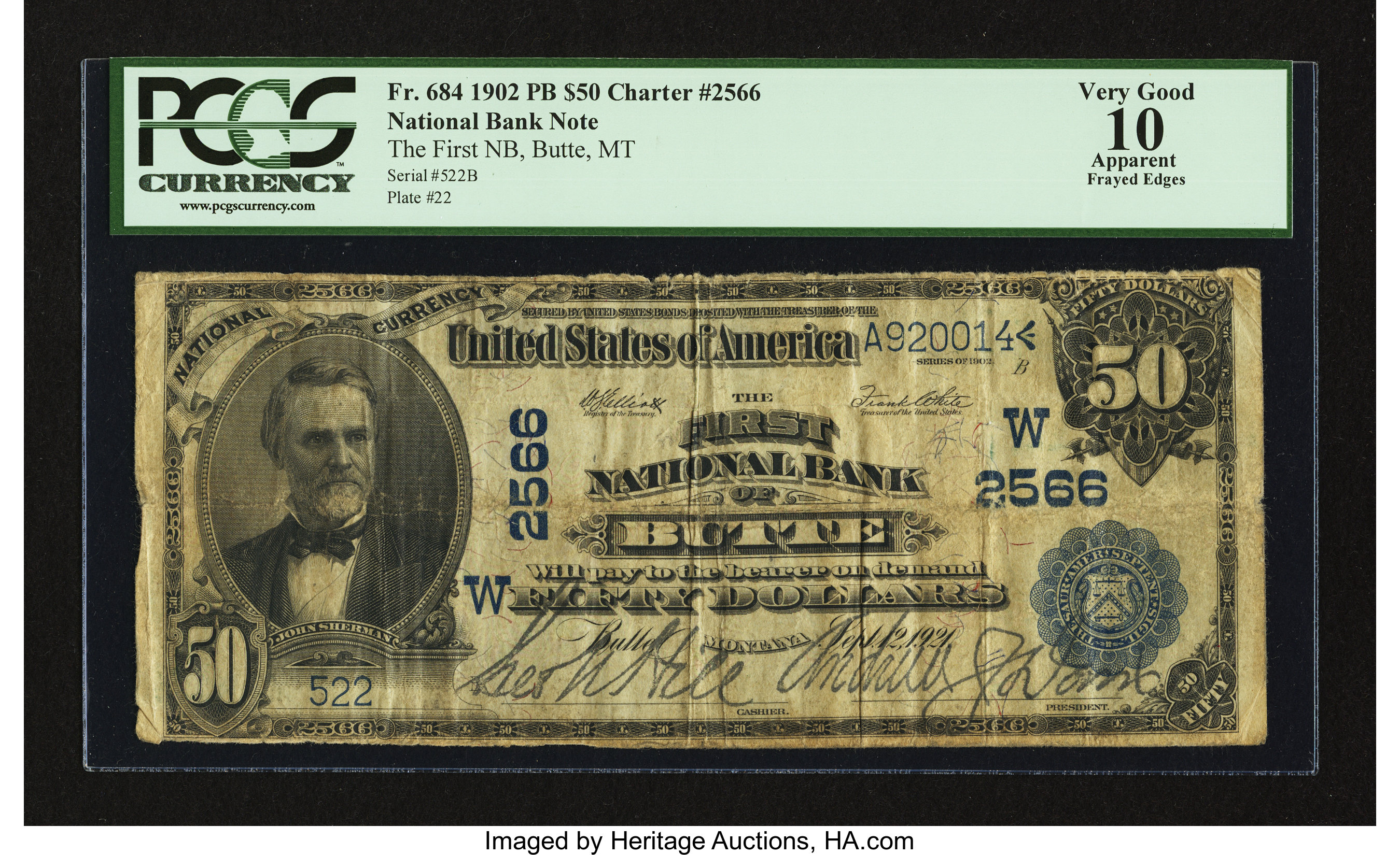 image for: Butte, MT - $50 1902 Plain Back Fr. 684 The First NB Ch. # (W)2566...