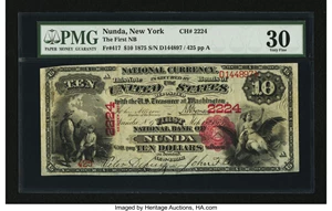 image for: Nunda, NY - $10 1875 Fr. 417 The First NB Ch. # 2224...