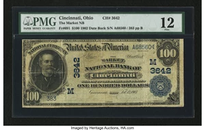 image for: Cincinnati, OH - $100 1902 Date Back Fr. 691 The Market NB Ch. # (M)3642...