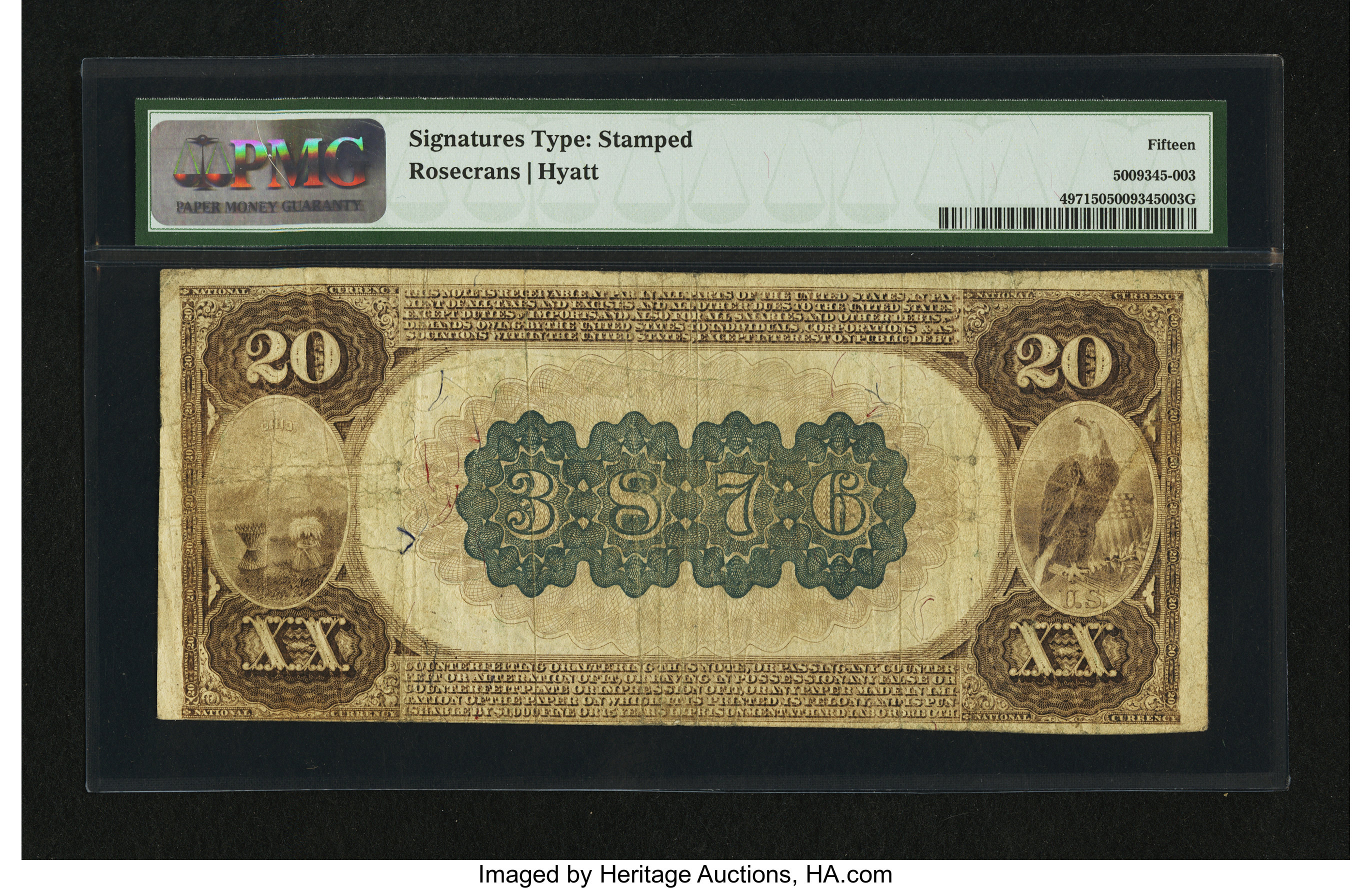 image for: Miamisburg, OH - $20 1882 Brown Back Fr. 497 The First NB Ch. # 3876...