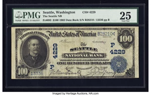image for: Seattle, WA - $100 1902 Date Back Fr. 692 The Seattle NB Ch. # (P)4229...