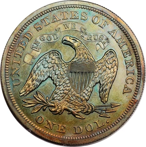 image for: 1871 Pattern Dollar. Judd-1147, Pollock-1289. Rarity-6+. Proof-64 BN (PCGS). OGH--First Generation.