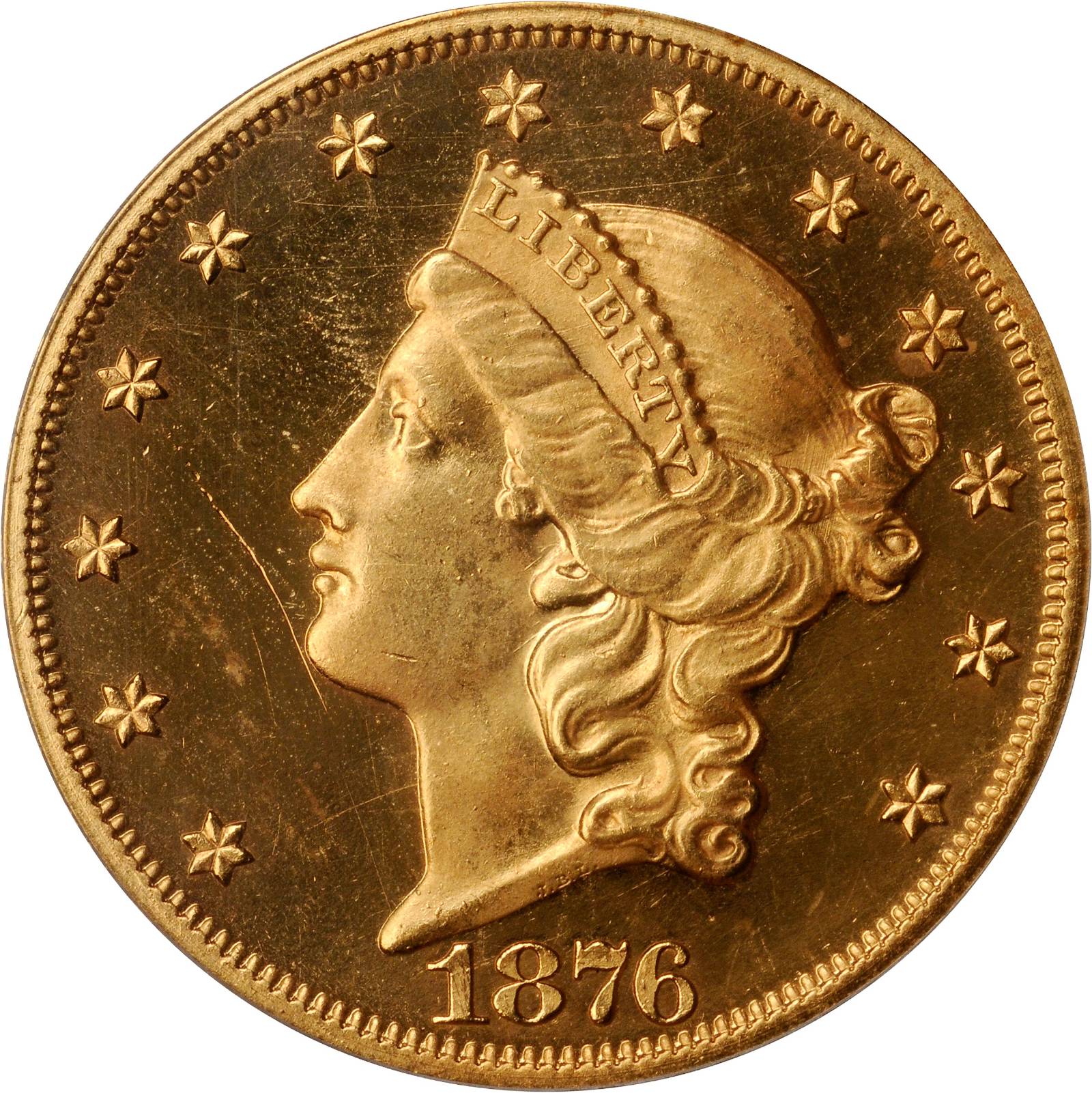 image for: 1876 Liberty Double Eagle. Proof-63 Cameo (PCGS).