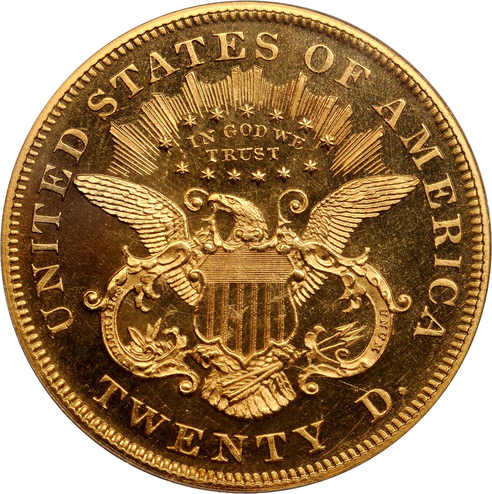 image for: 1876 Liberty Double Eagle. Proof-63 Cameo (PCGS).
