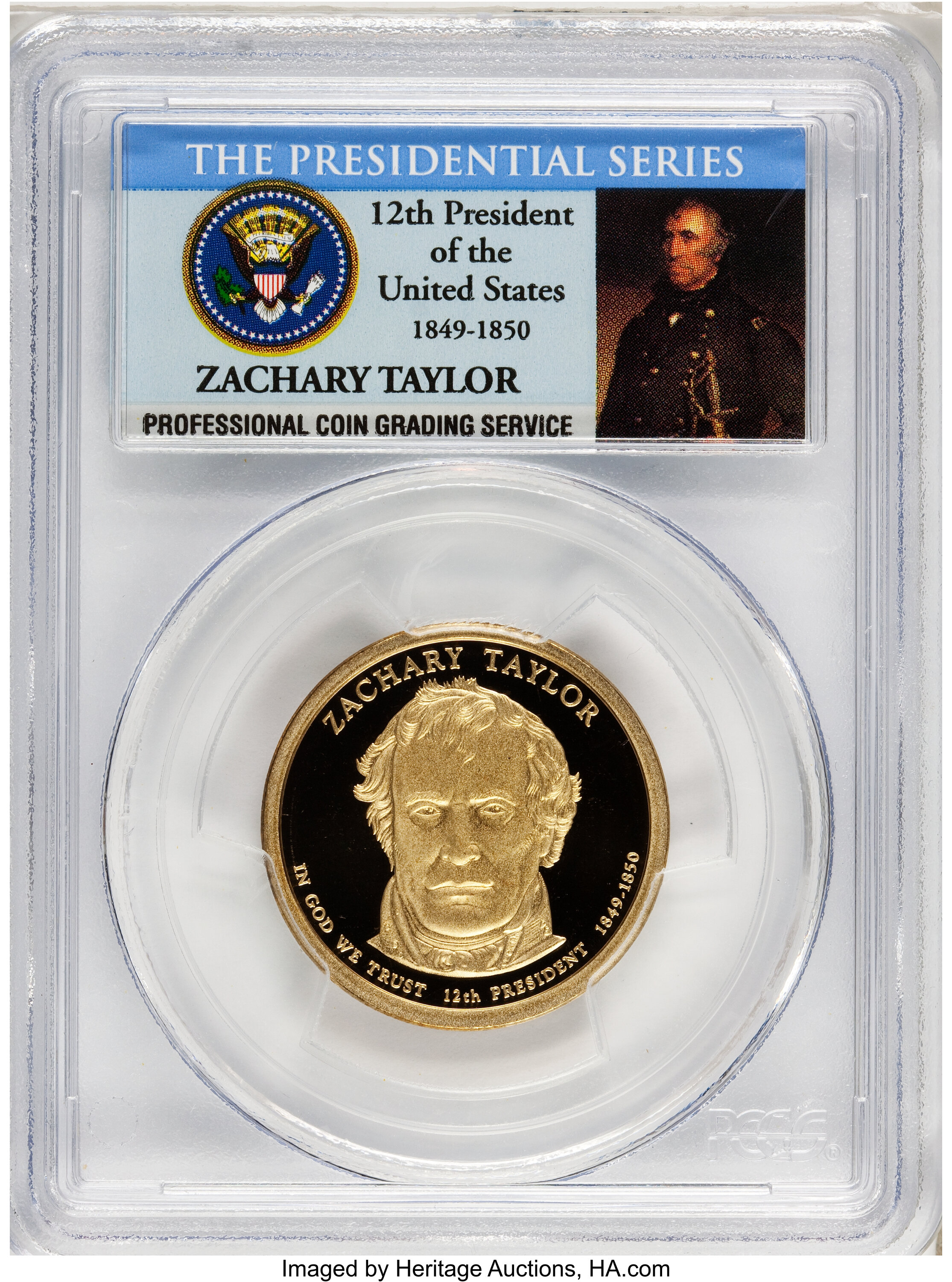 image for: 2009-S $1 Zachary Taylor PR70 Deep Cameo PCGS. PCGS Population (198). NGC Census: (0).  Numismedia Wsl. Price for problem f...