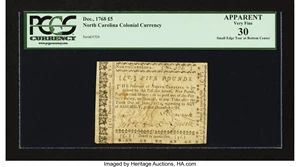 image for: North Carolina December, 1768 £5 PCGS Apparent Very Fine 30....