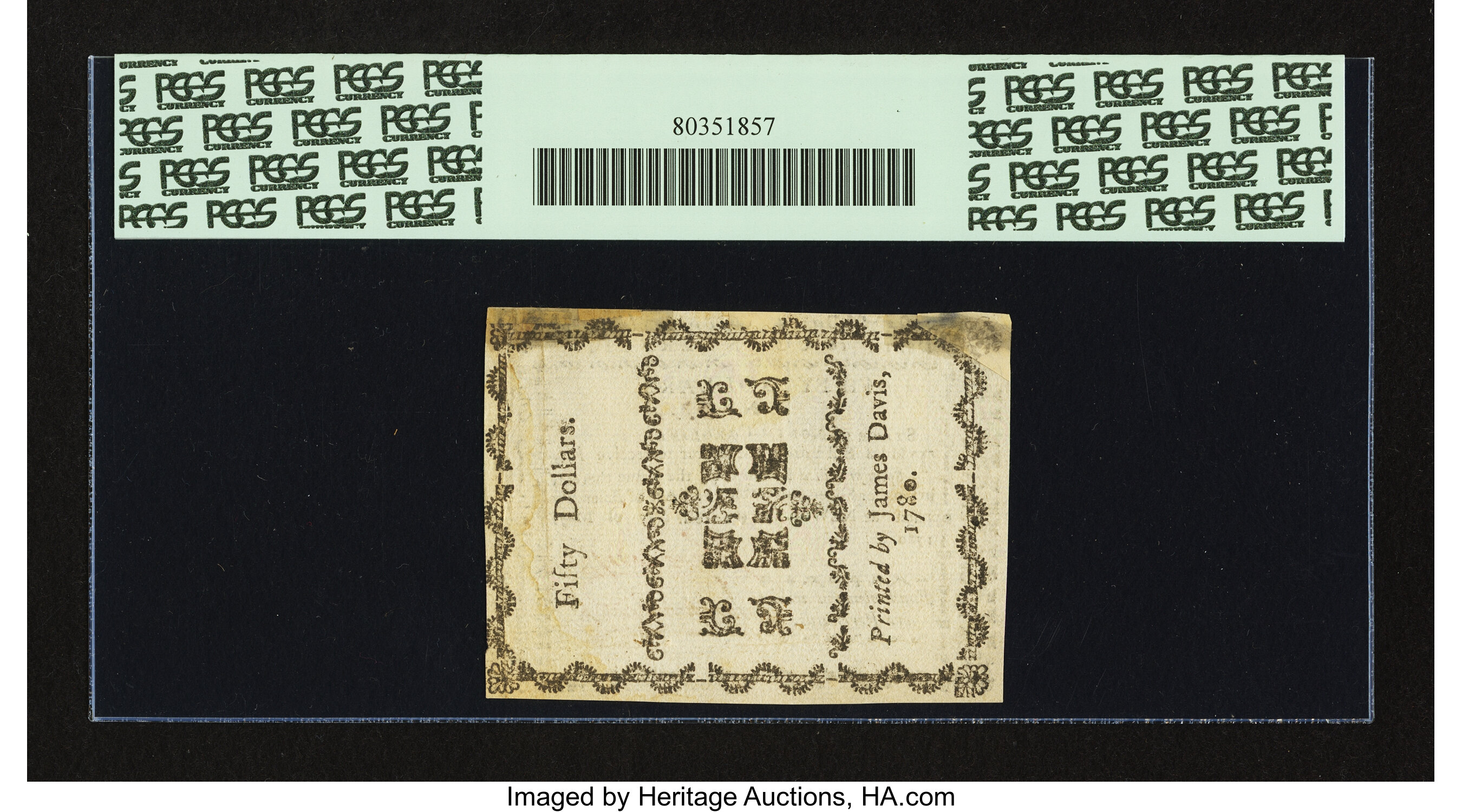 image for: North Carolina May 10, 1780 $50 PCGS Apparent Extremely Fine 45....