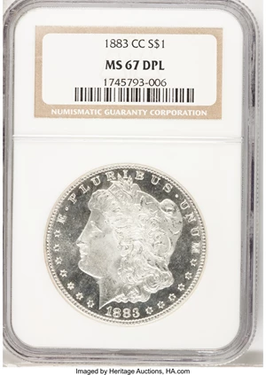 image for: 1883-CC $1 MS67 Deep Prooflike NGC....