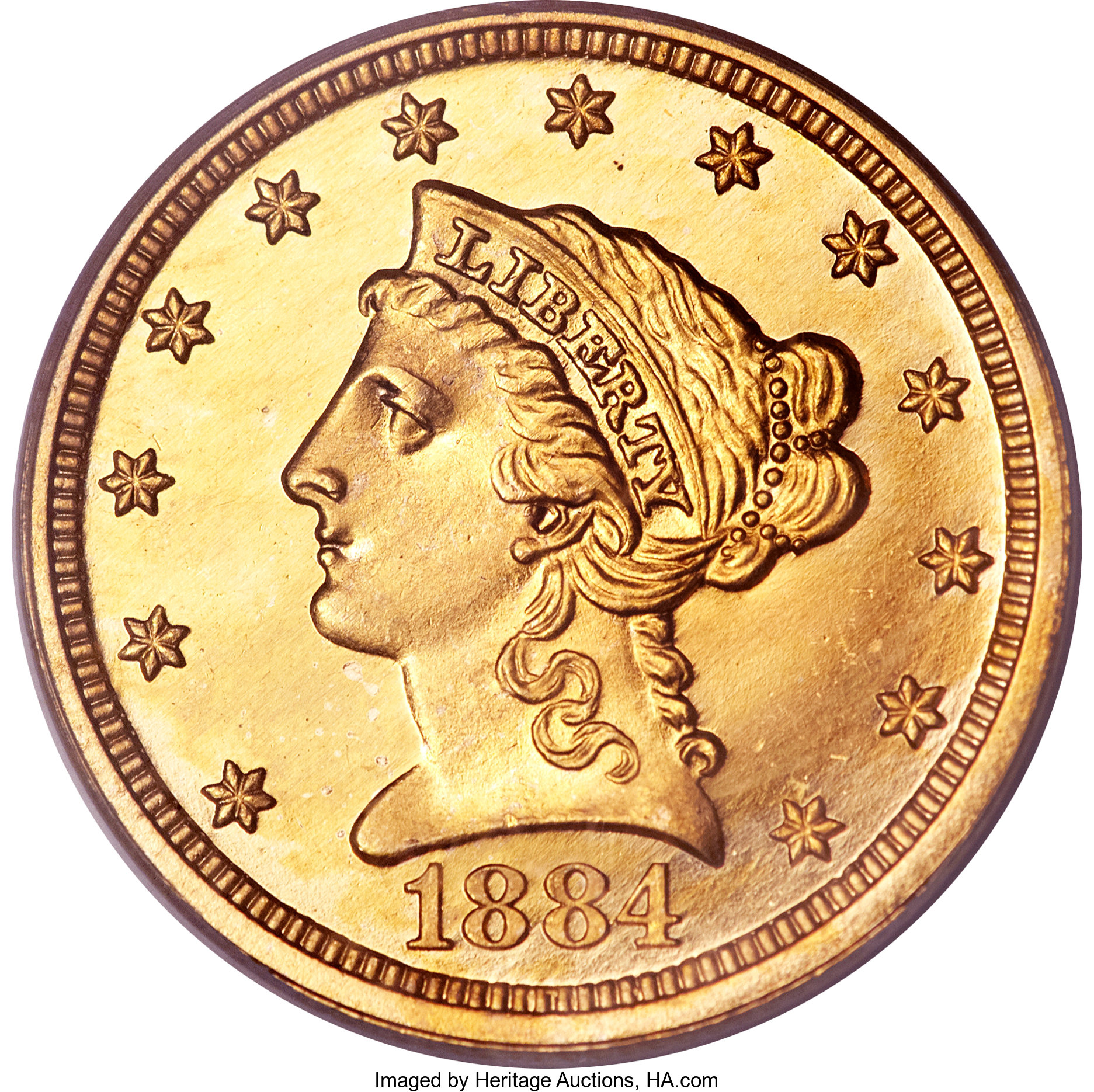 image for: 1884 $2 1/2 PR64 Cameo PCGS....