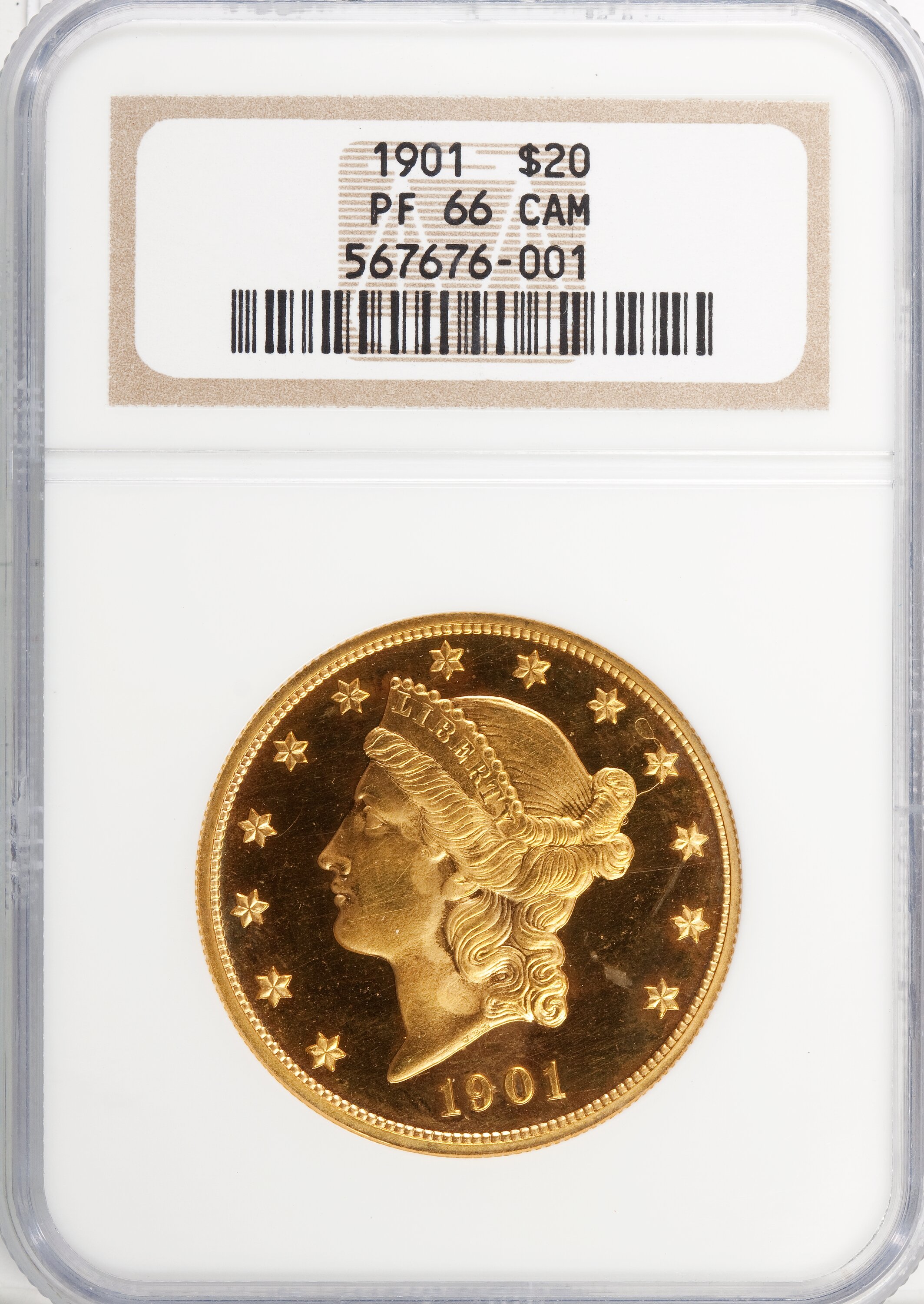 image for: 1901 $20 PR66 Cameo NGC....
