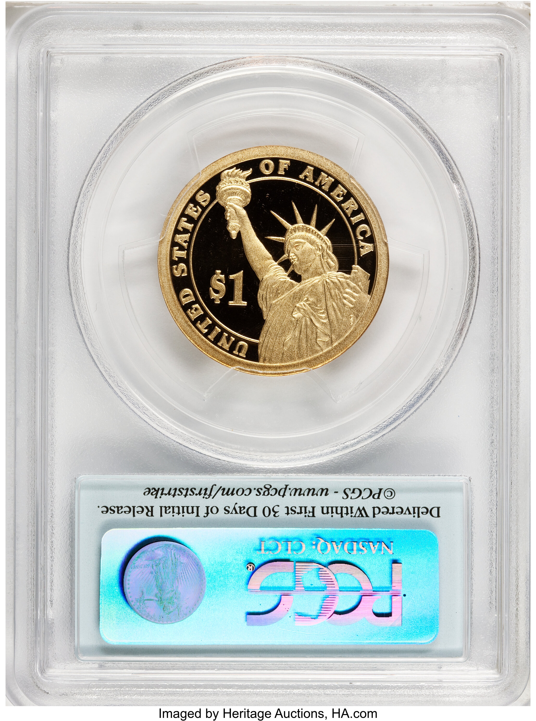 image for: 2010-S $1 Presidential Dollars Millard Fillmore PR70 Deep Cameo PCGS; 1910-S Franklin Pierce PR70 Deep Cameo PCGS; and a ... (Total: 3 coins)