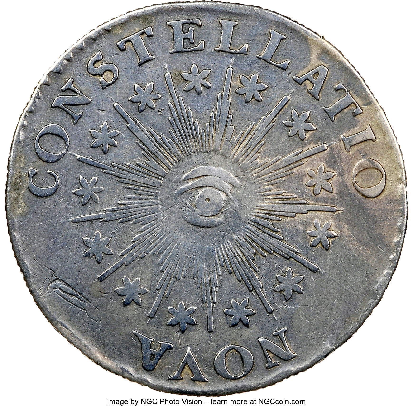 image for: 1785 Immune Columbia Piece, 13 Stars, Silver, Reeded Edge, W-1985, High R.6, VF35 NGC. ...