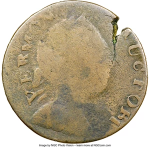 image for: 1785 Vermont Copper, Immune Columbia, RR-1, Bressett 26-Z, W-2250, Low R.6, Good 6 NGC....