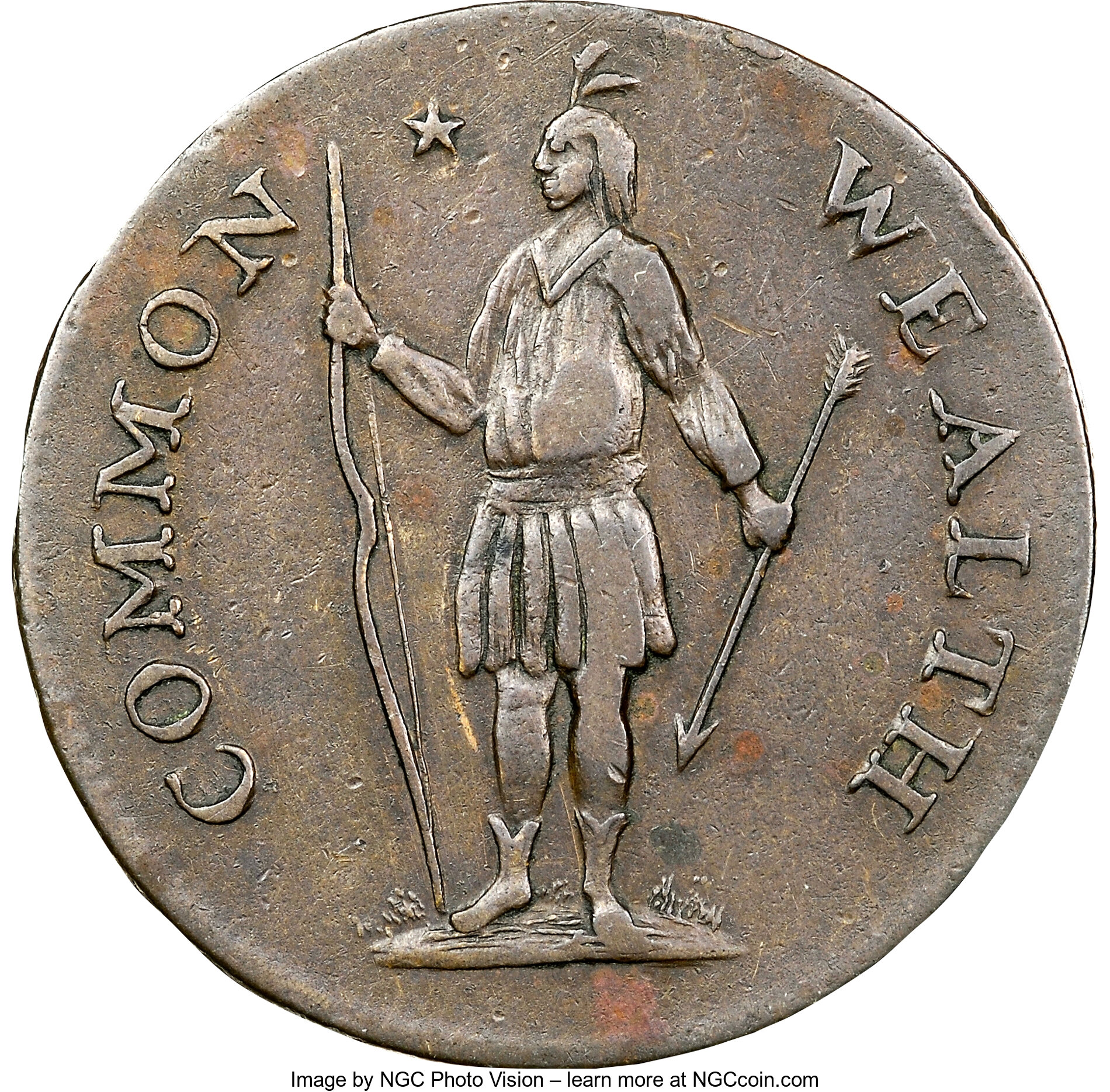 image for: 1787 Massachusetts Cent, Arrows Right, Ryder 2a-F, W-6070, High R.6, XF45 NGC....