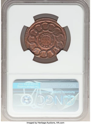 image for: 1787 Fugio Cent, UNITED Above, 4 Cinquefoils, MS64 Red and Brown NGC. N. 11-A, W-6780, R.6. ...