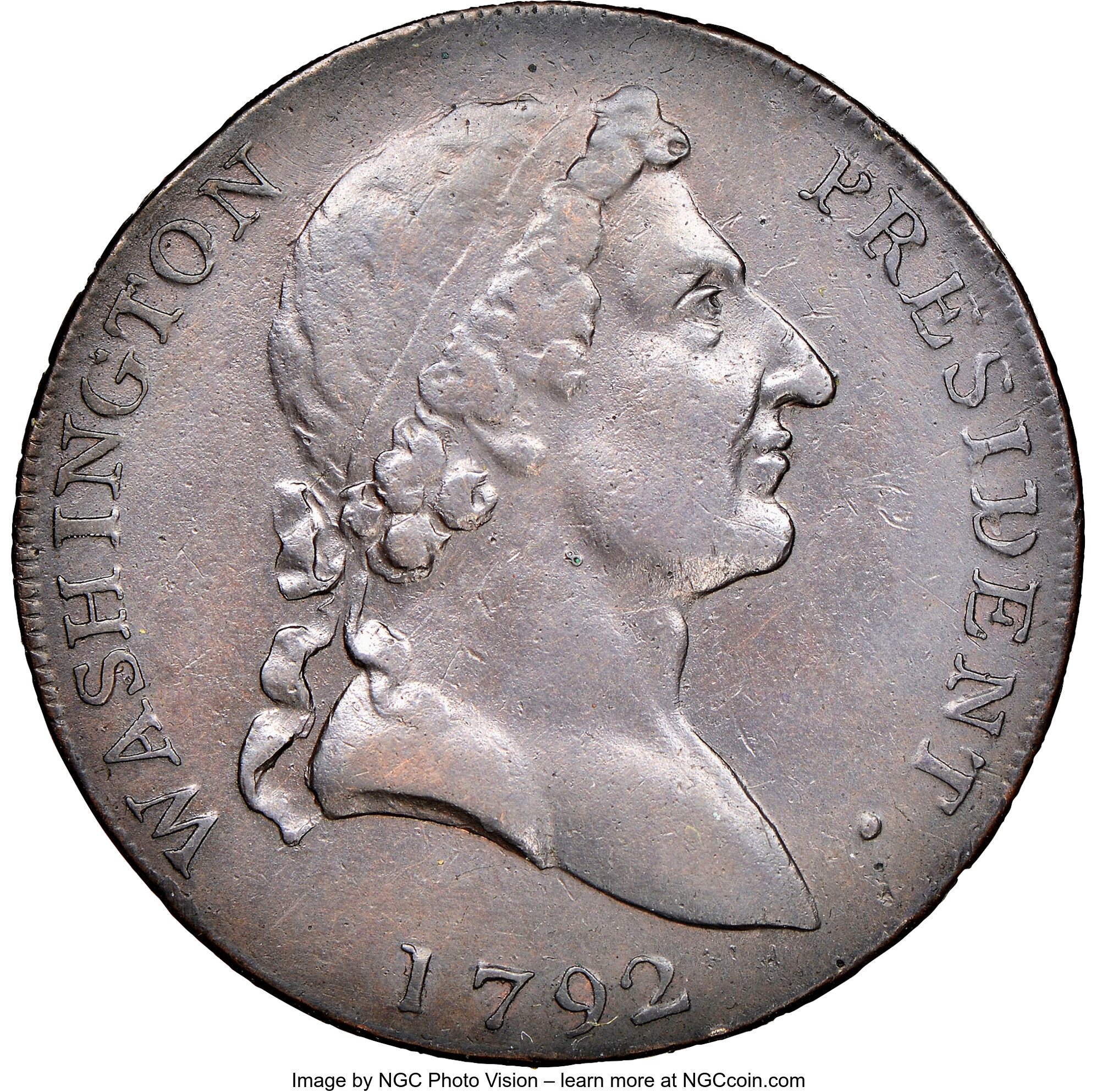 image for: 1792 Washington Roman Head Cent, Baker-19, Breen-1249, W-10840, Musante GW-21, R.6, PR40 NGC. ...