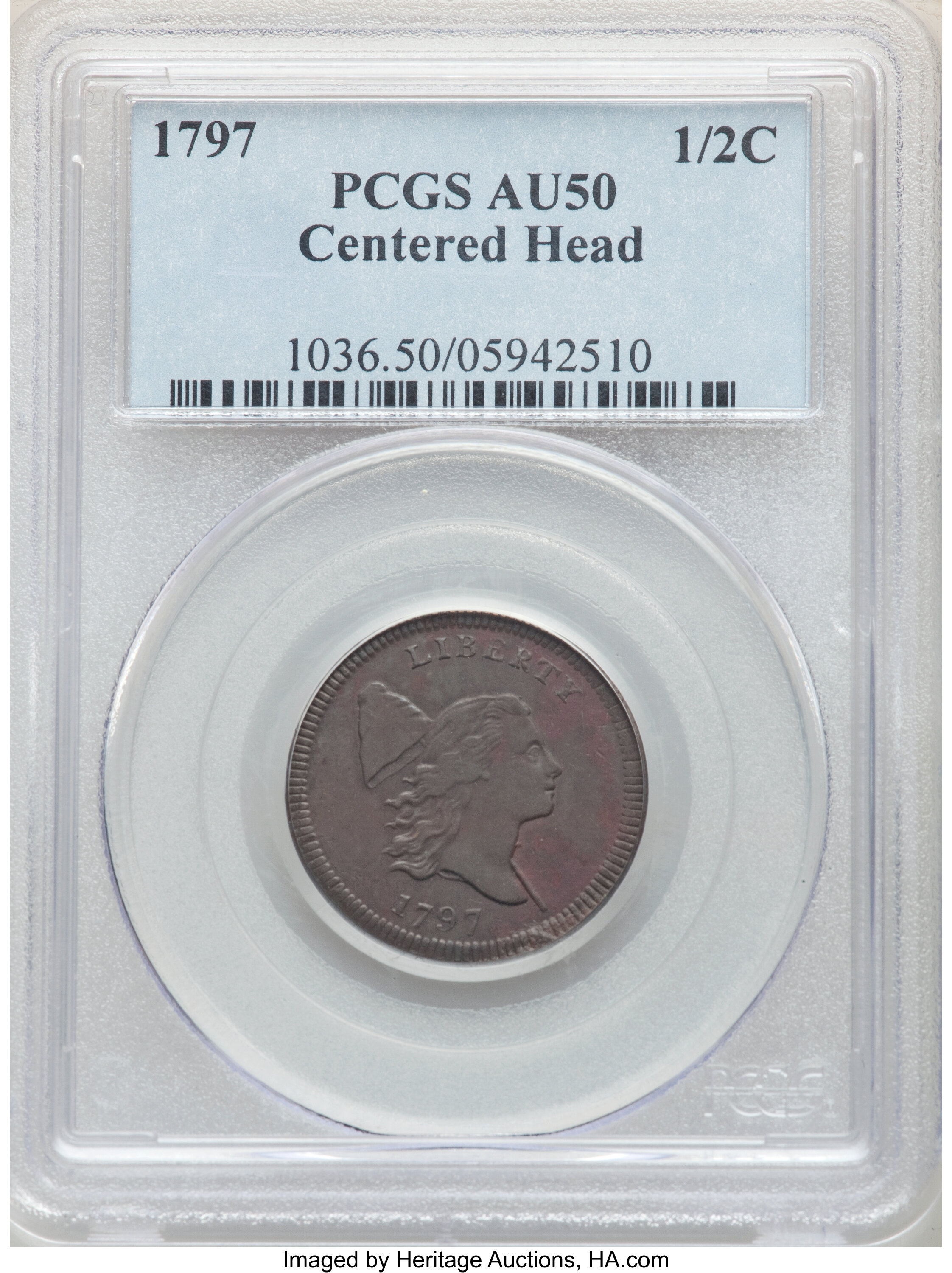 1797 1/2c Plain Edge, Centered Head, C-2 MS BN MS65 BN thumbnail 18