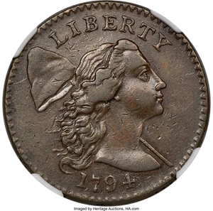 image for: 1794 1C Head of 1794, S-24, B-8, R.1, XF45 NGC. ...