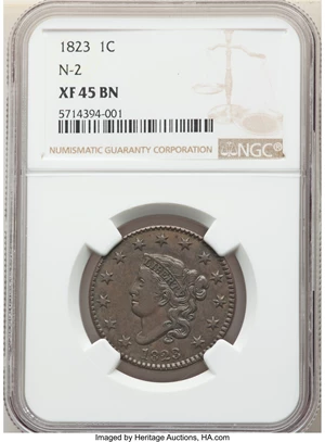image for: 1823 1C N-2, R.2, XF45 NGC....