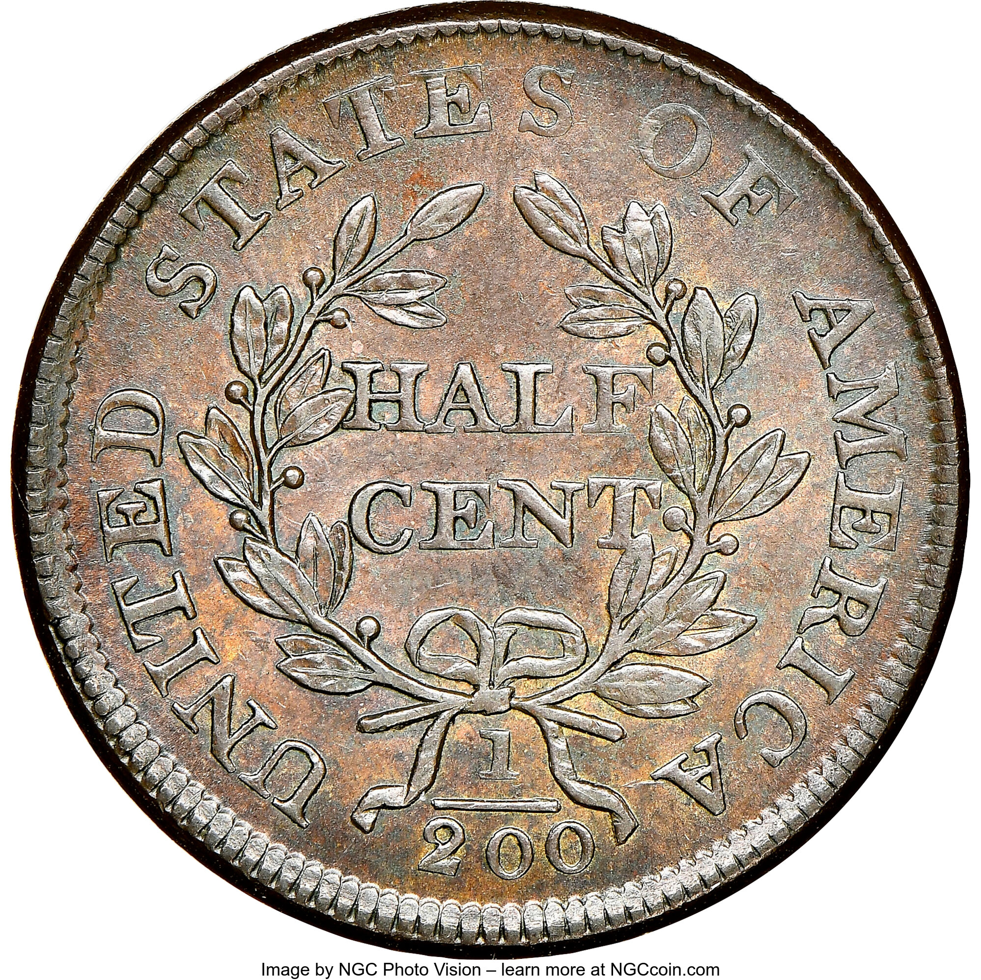 1805 1/2c Large 5, Stems MS BN MS64 BN thumbnail 6