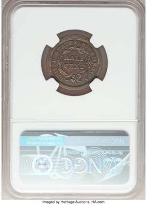 image for: 1848 Original, B-1b, Low R.6, PR64 Brown NGC. Our EAC grade PR60. ...
