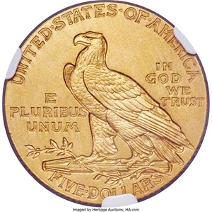 image for: 1913 $5 PR66+ NGC. JD-1, Low R.5....