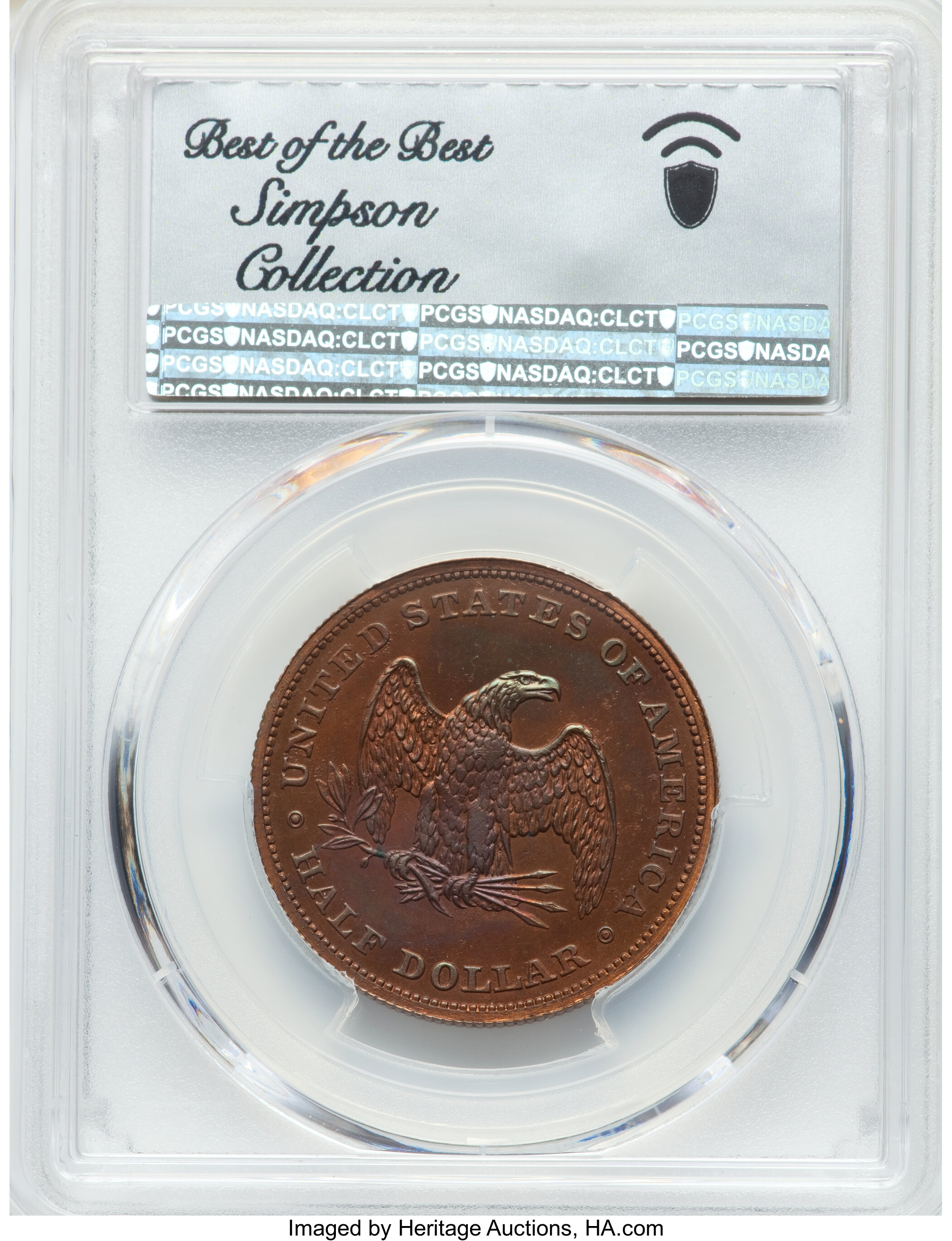 image for: 1838 P50C Seated Liberty Half Dollar, Judd-78 Restrike, Pollock-84, High R.7 PR66+ Red and Brown PCGS. CAC....