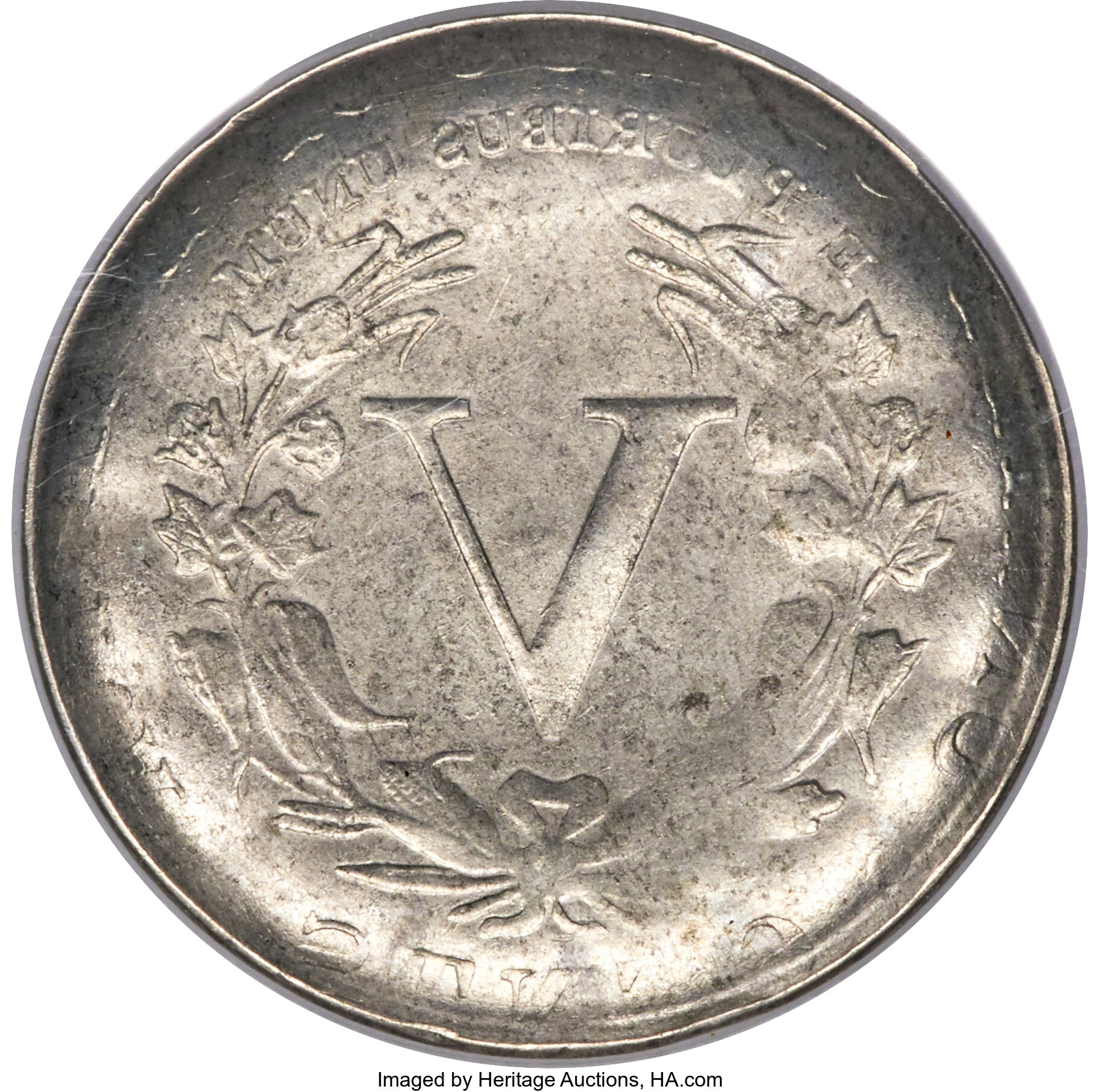 image for: Undated 5C With Cents Liberty Nickel -- Full Brockage Obverse -- MS62 PCGS....