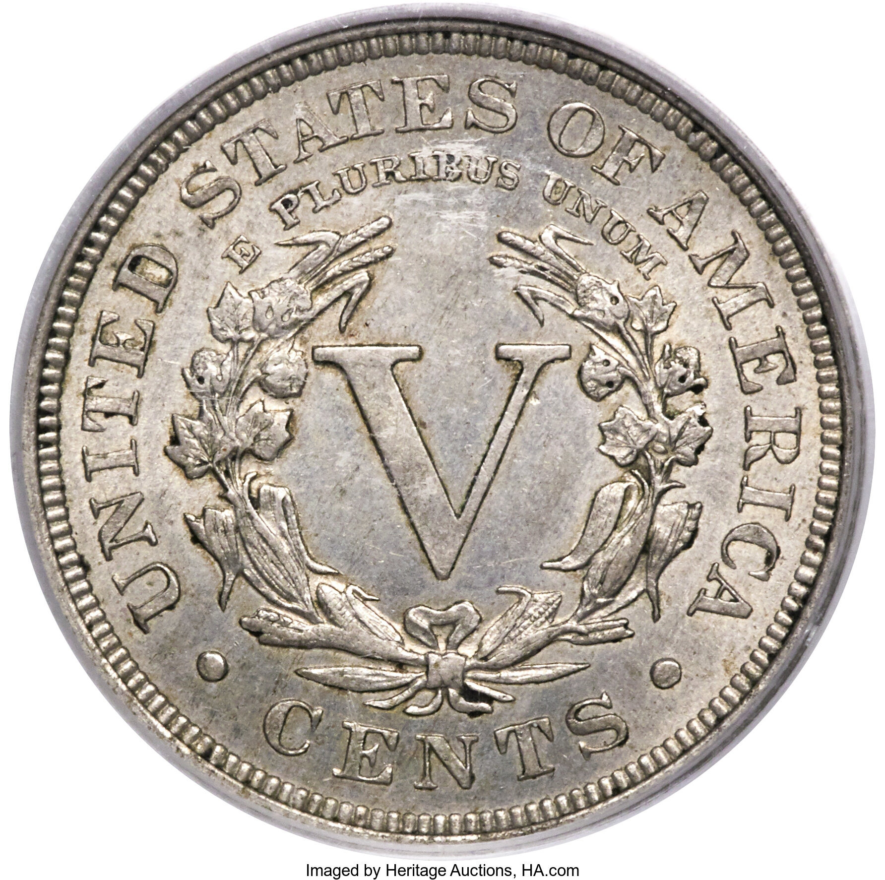 image for: Undated 5C With Cents Liberty Nickel -- Full Brockage Obverse -- MS62 PCGS....